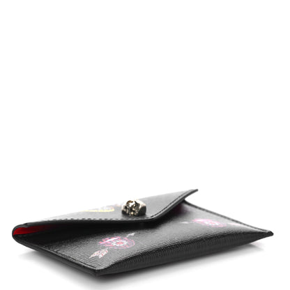 Alexander McQueen Calfskin Insect Envelope Card Holder Black Multicolor 4 of 9