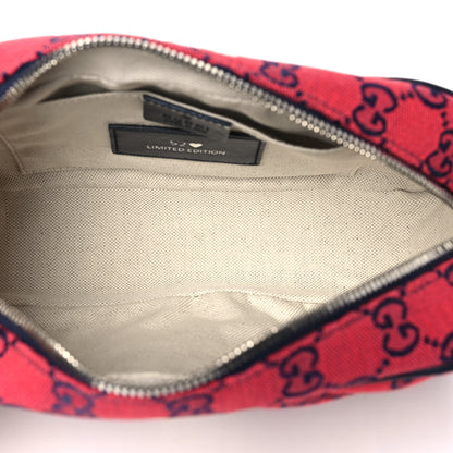 Gucci Monogram Multicolor Matelasse Diagonal Floral Embroidered Small GG Marmont Chain Shoulder Bag Red Blue Multicolor 5 of 11