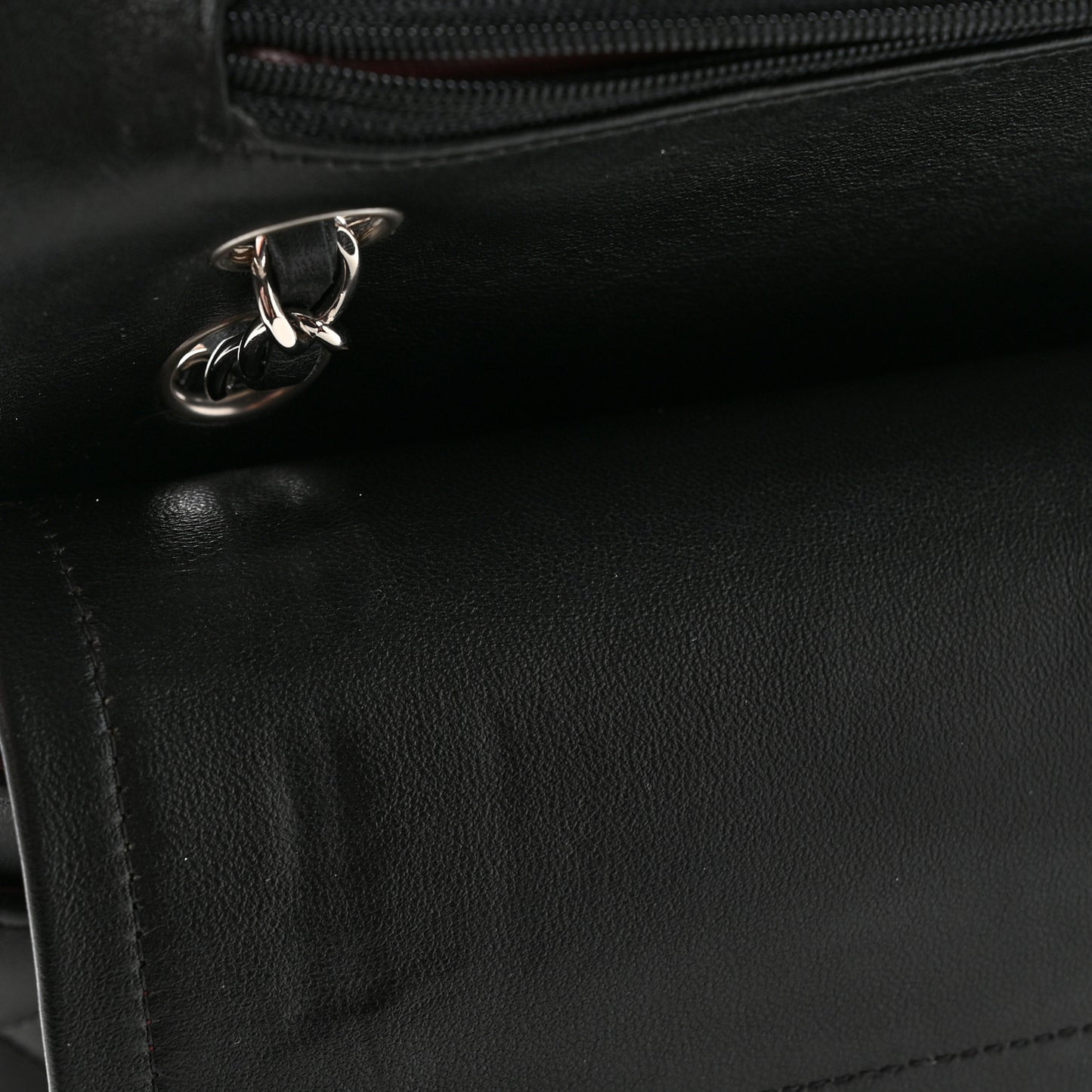 Lambskin Quilted Medium Double Flap Black