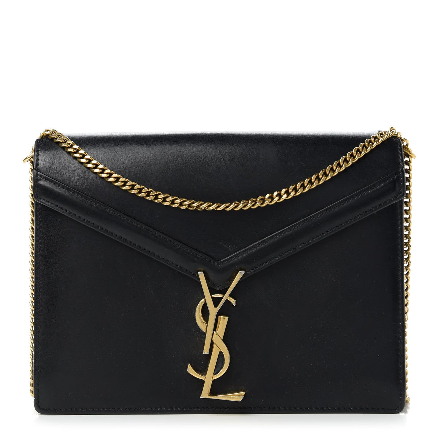 Smooth Calfskin Monogram Cassandra Clasp Bag Black