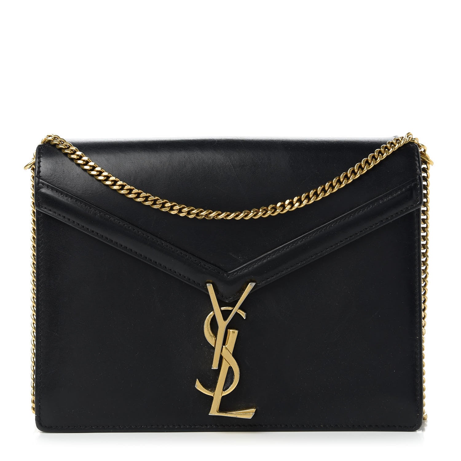 Saint Laurent Smooth Calfskin Monogram Cassandra Clasp Bag Black 1 of 10