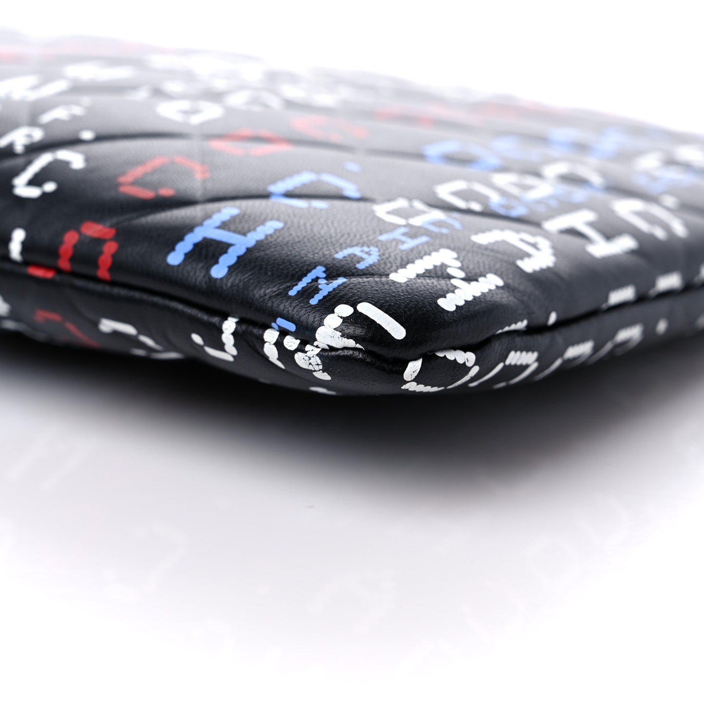 Lambskin Quilted Medium Data Center Cosmetic Case Black