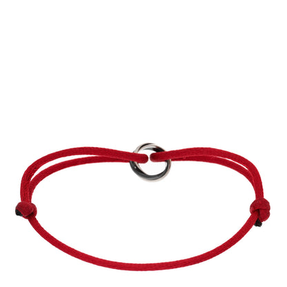 Cartier 18K White Gold Ceramic Trinity Cord Bracelet Red 2 of 3