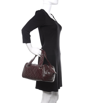 Chanel Caviar Quilted CC Timeless Bowler Burgundy 2 of 12