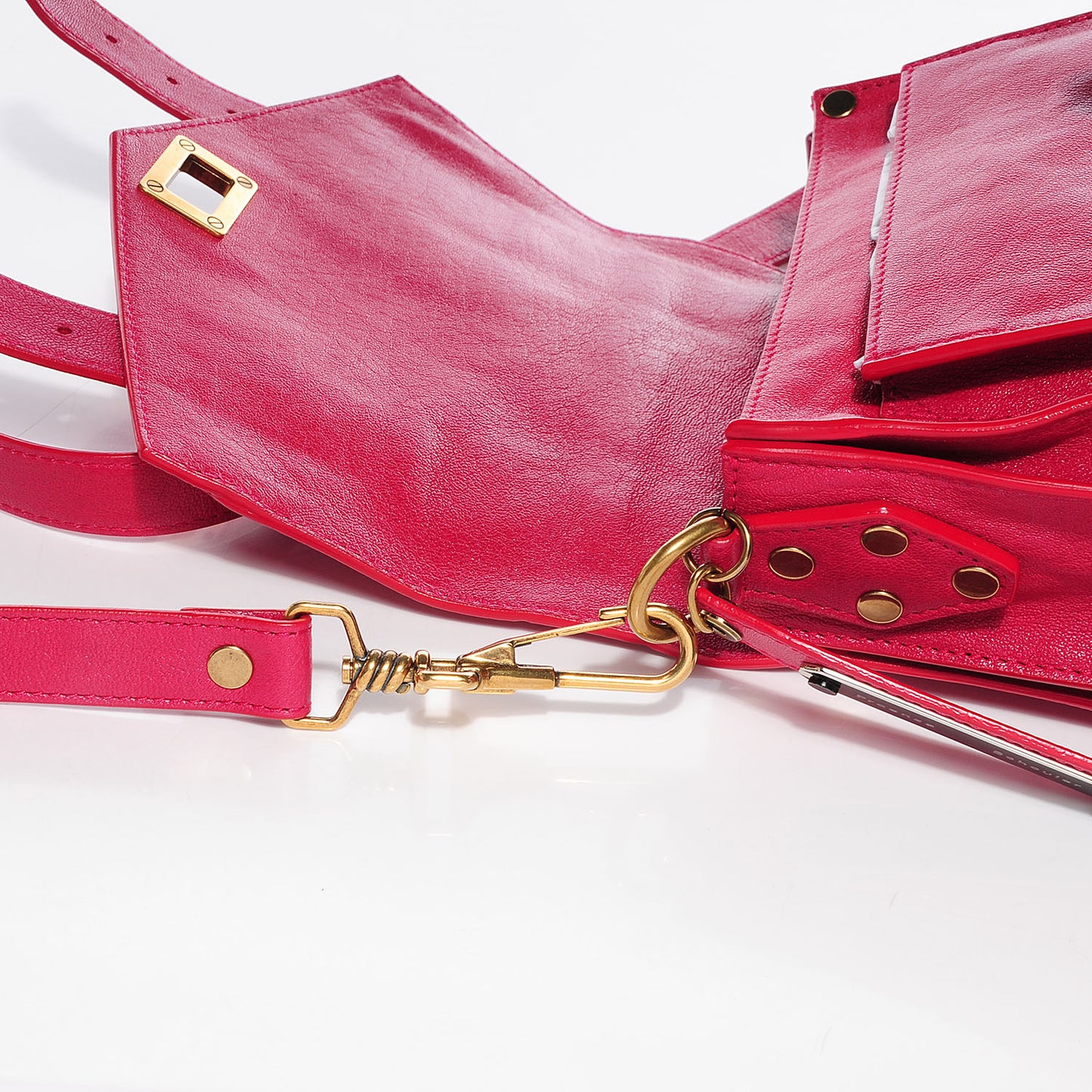 Lambskin PS1 Mini Pouch Messenger Bag Raspberry