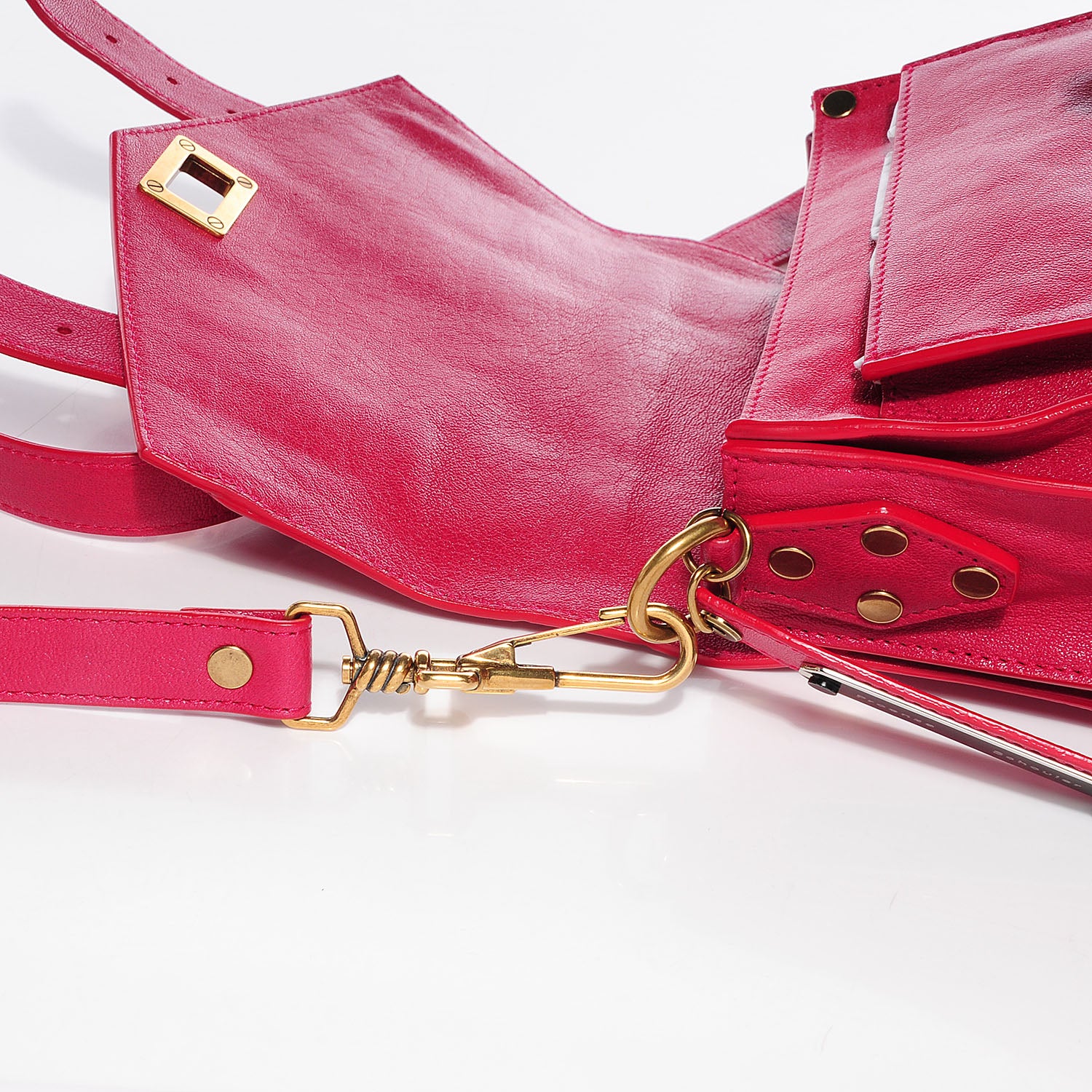 Proenza Schouler Lambskin PS1 Mini Pouch Messenger Bag Raspberry 3 of 11