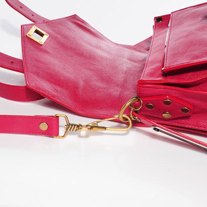 Proenza Schouler Lambskin PS1 Mini Pouch Messenger Bag Raspberry 3 of 11