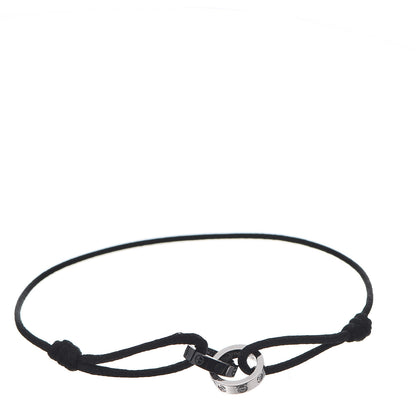 Cartier 18K White Gold Ceramic 4 Diamond LOVE Cord Bracelet Black 1 of 4
