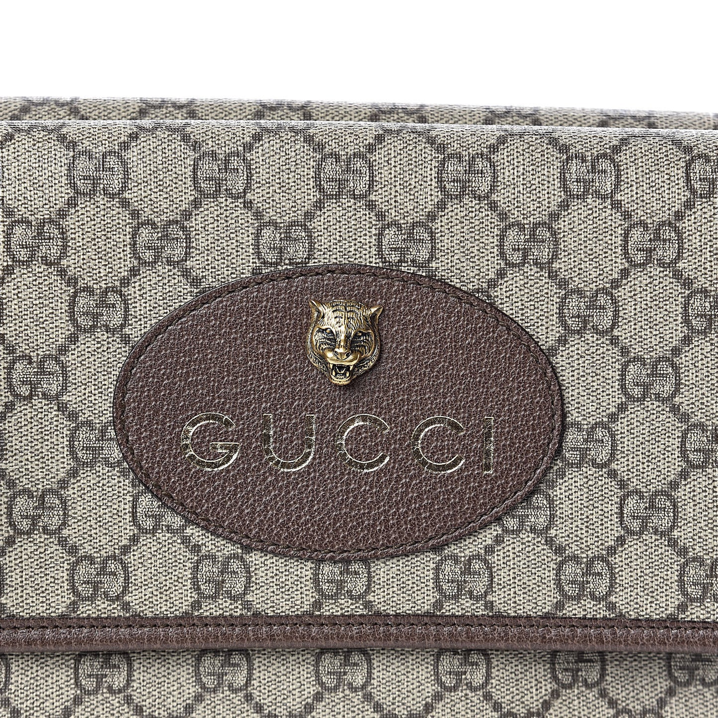 GG Supreme Monogram Web Neo Vintage Double Flap Messenger Bag Beige New Acero