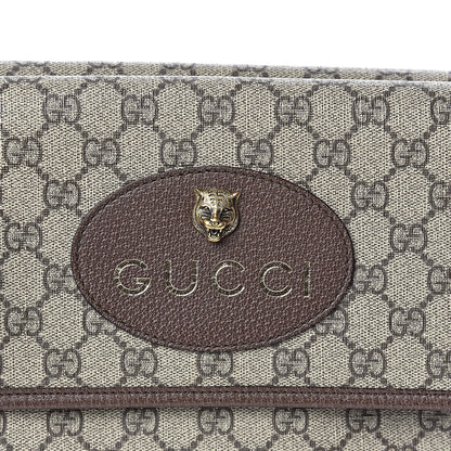 Gucci GG Supreme Monogram Web Neo Vintage Double Flap Messenger Bag Beige New Acero 11 of 12
