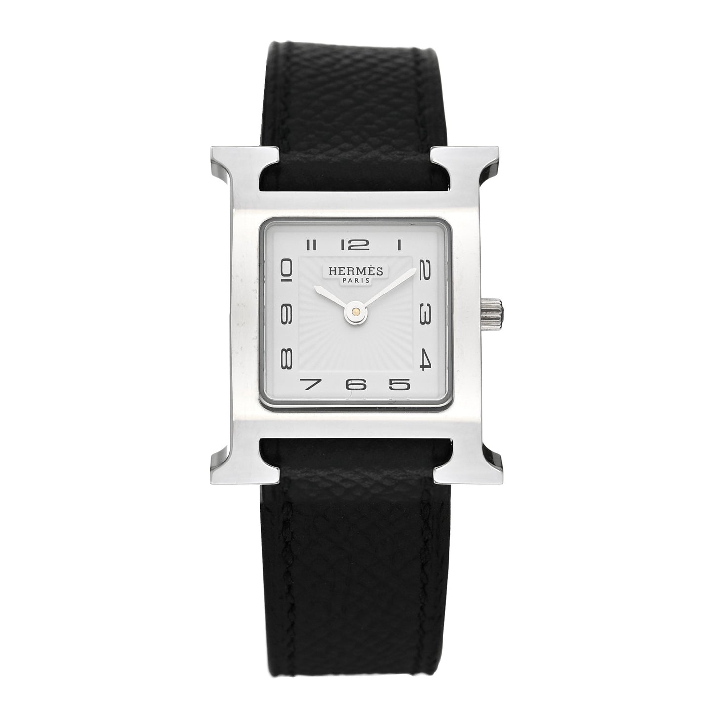 Stainless Steel Epsom 21mm Heure H Hour Quartz Watch Noir
