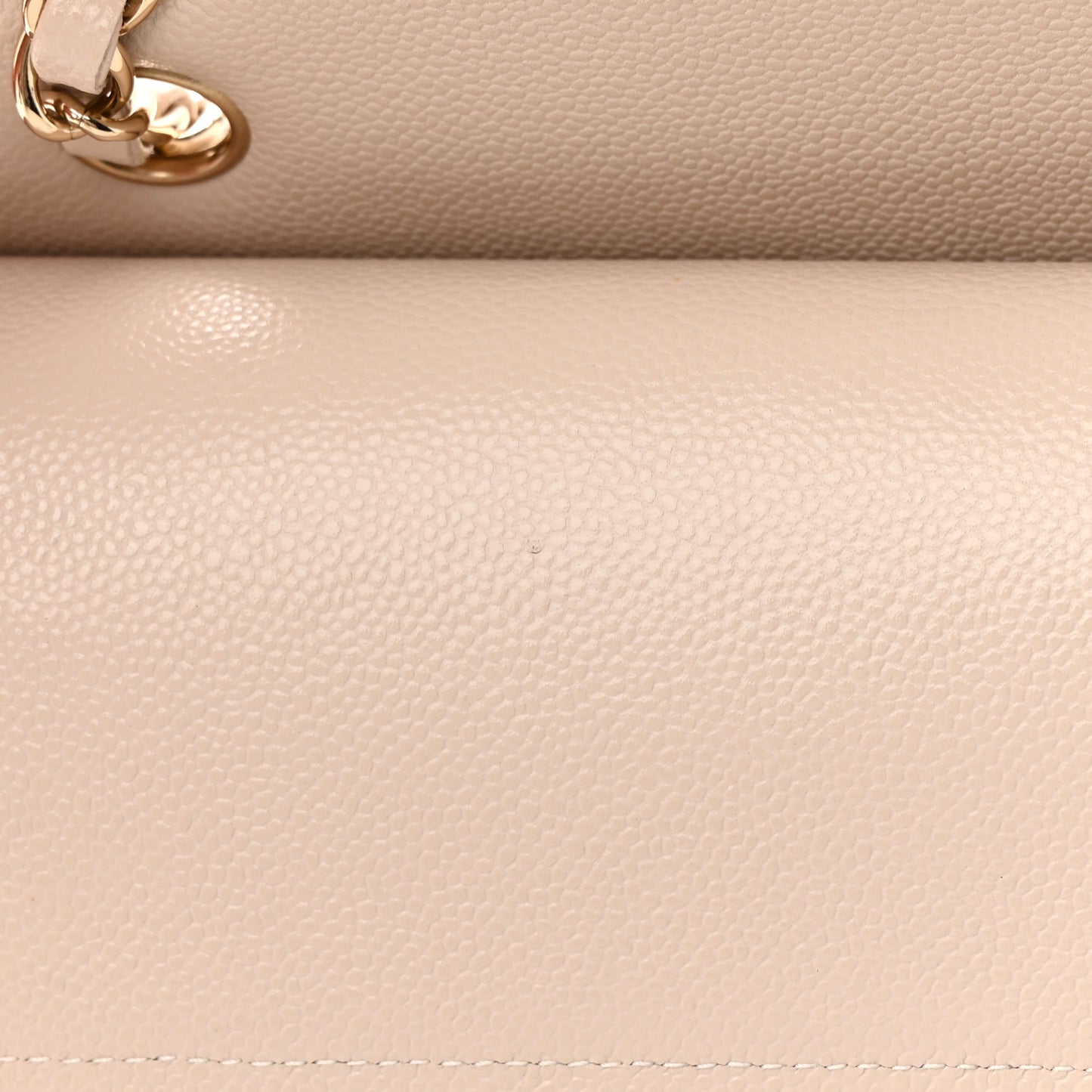 Caviar Chevron Quilted Medium Double Flap Beige