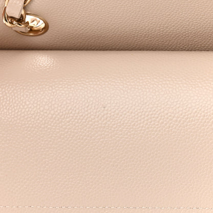 Chanel Caviar Chevron Quilted Medium Double Flap Beige 11 of 12