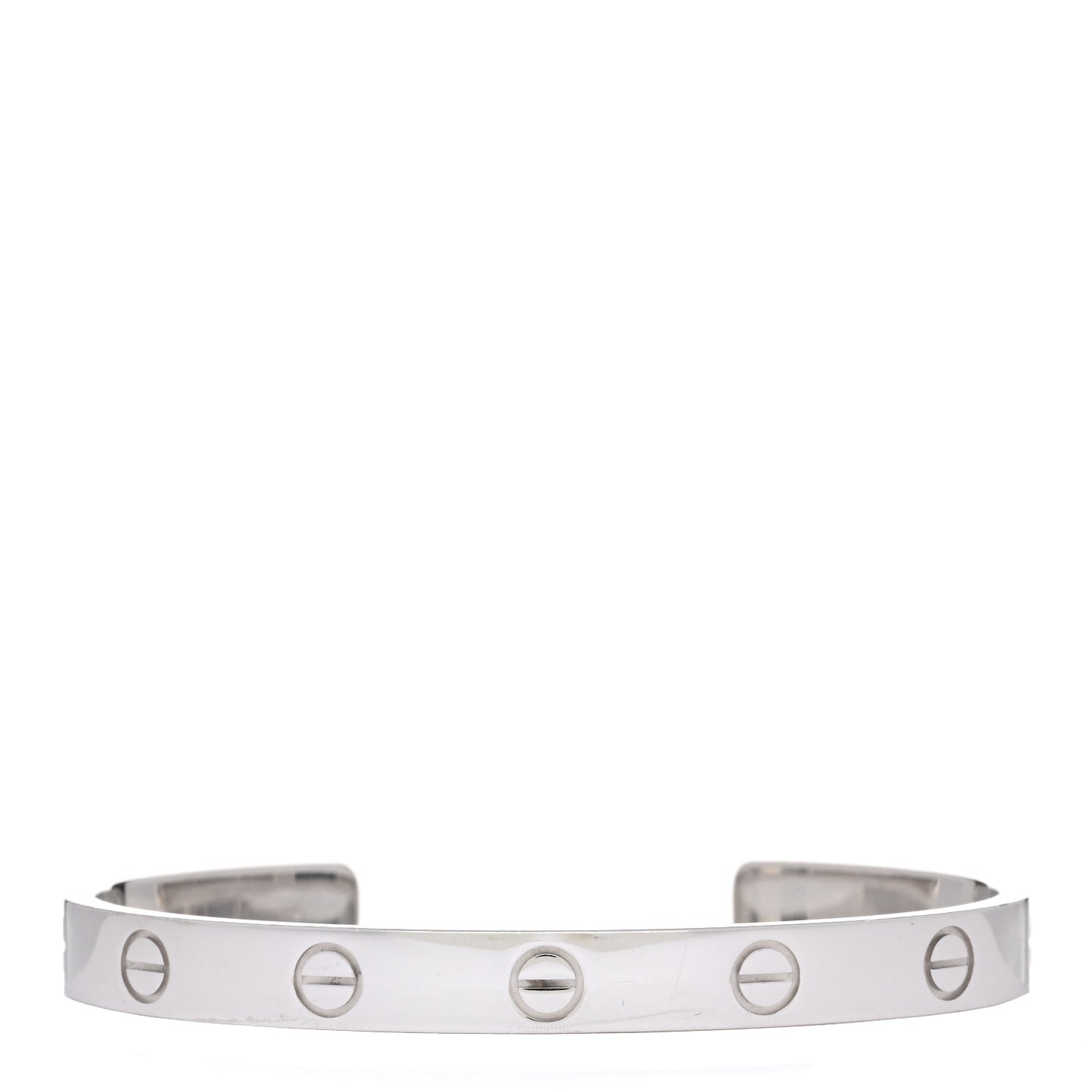18K White Gold LOVE Cuff Bracelet 16
