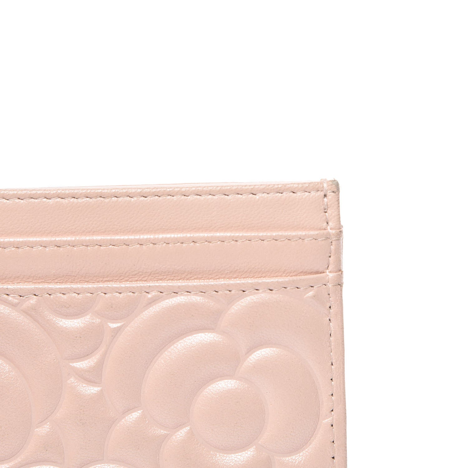 Chanel Lambskin Camellia Embossed Card Holder Pink 9 of 10