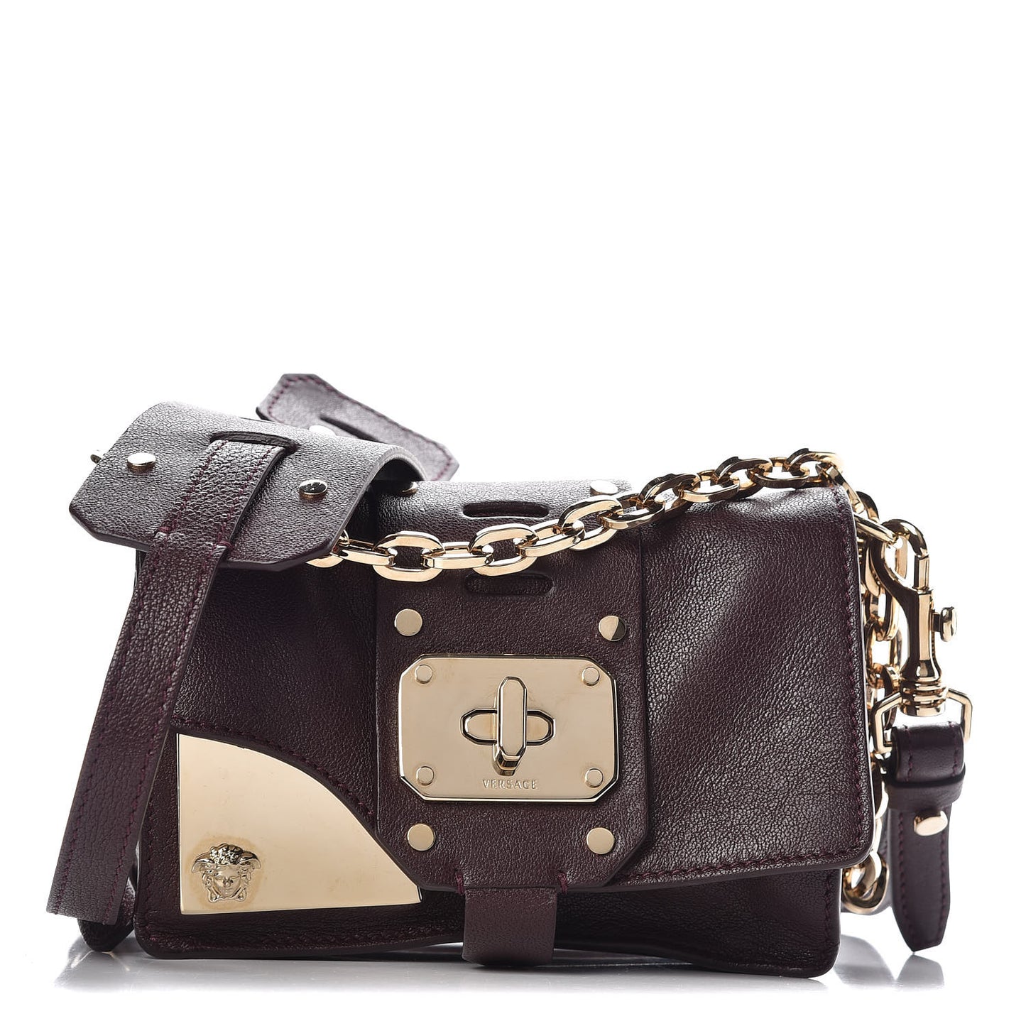 Goatskin Mini Stardvst Shoulder Bag Burgundy