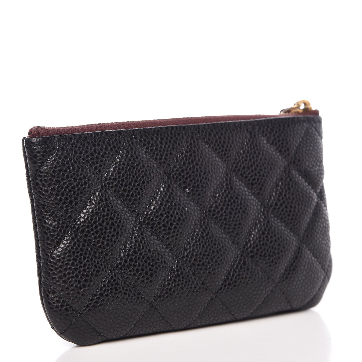 Caviar Quilted Small Cosmetic Case Black