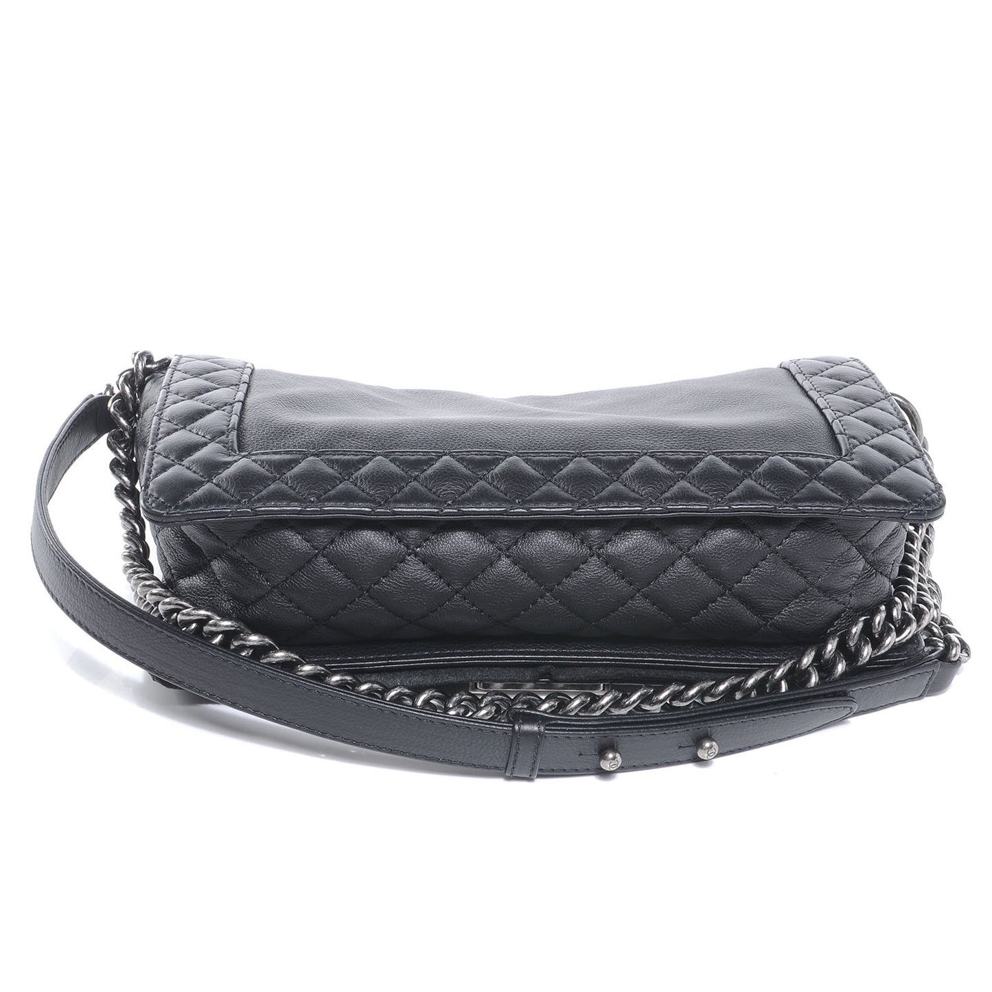 Calfskin Medium Boy Reverso Flap Black