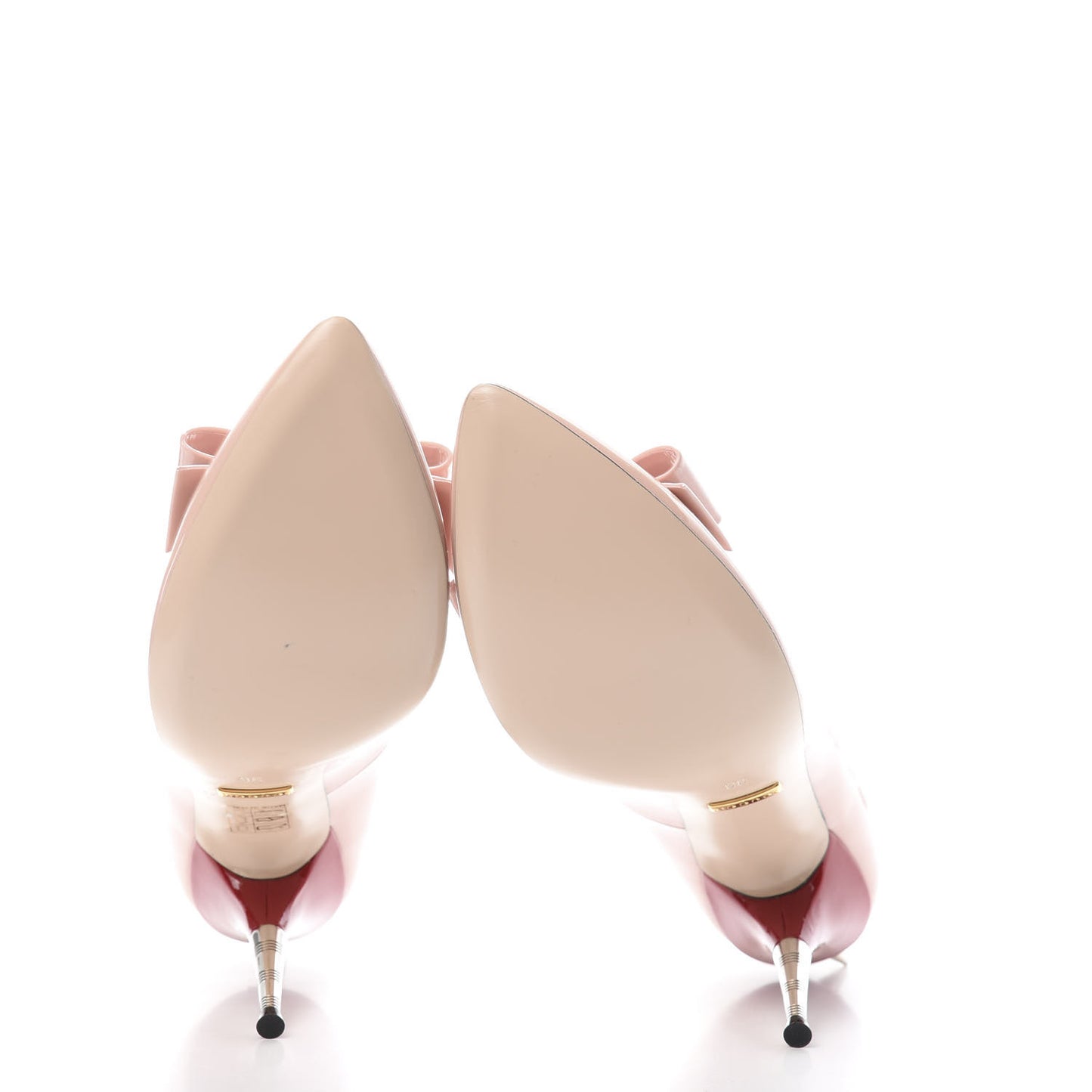 Patent GG Bow Sadie Spike High Heel Pumps 38 Perfect Pink