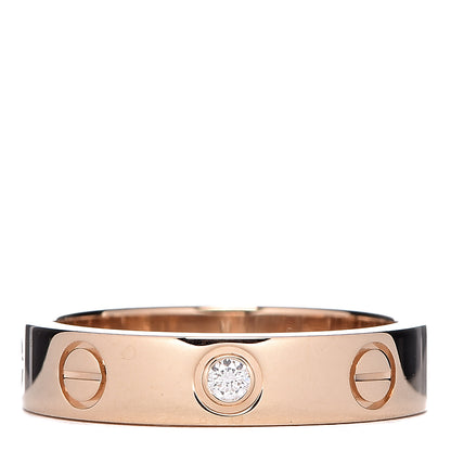 Cartier 18K Yellow Gold Diamond 4mm LOVE Wedding Band Ring 47 4 1 of 4