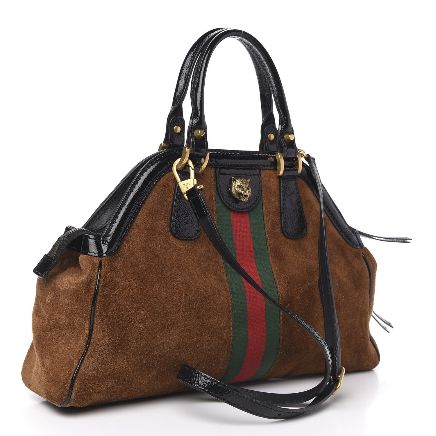 Gucci Suede Ophidia Medium Re(Belle) Top Handle Bag Nocciola Black 3 of 13