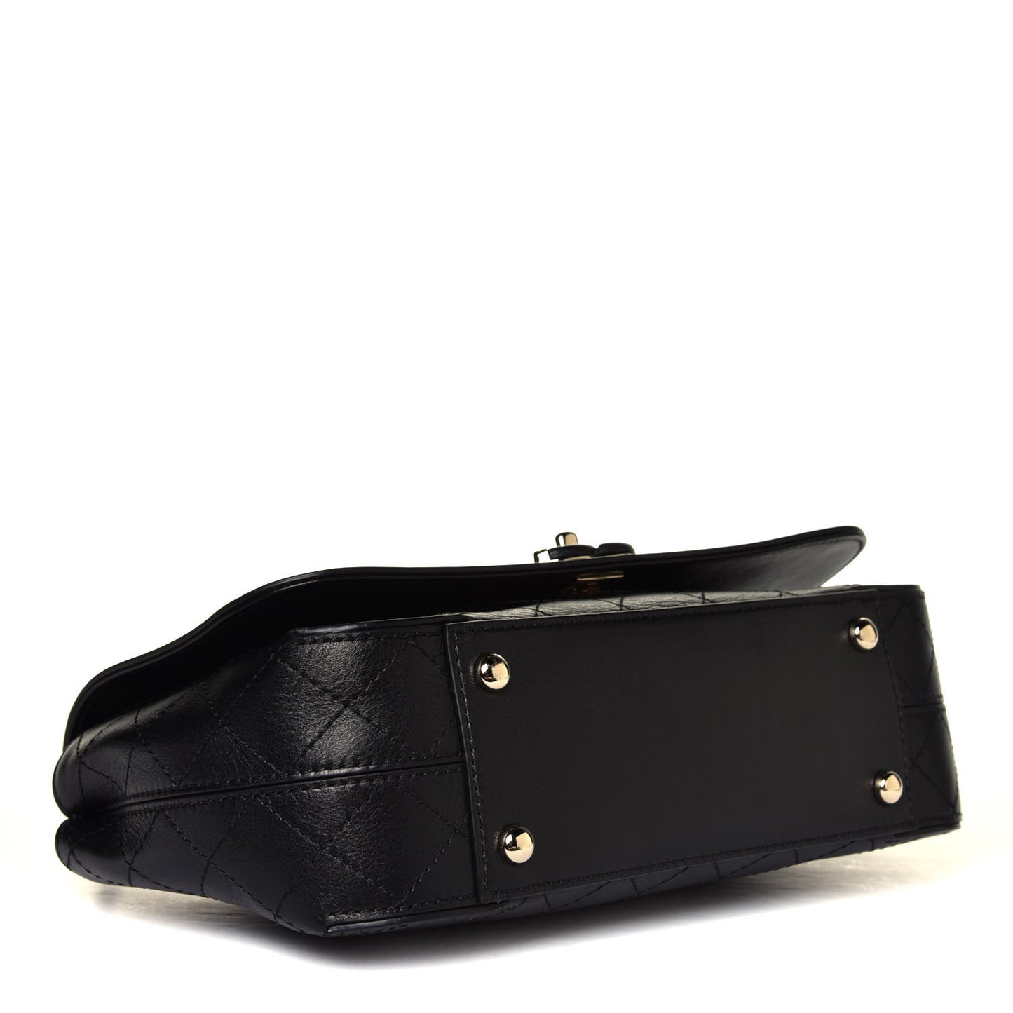 Calfskin Stitched CC Case Flap Bag Black