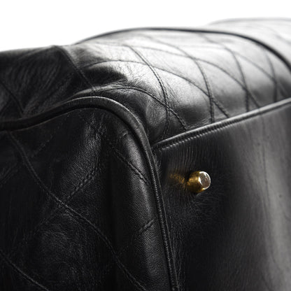 Chanel Calfskin Stitched Duffel Bag Black 10 of 16
