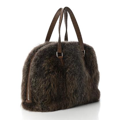 Fendi Fur Calfskin Romano Selleria Shoulder Bag Brown 3 of 6