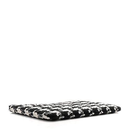 Chanel Tweed Quilted Medium Cosmetic Pouch Black Ecru White 4 of 7