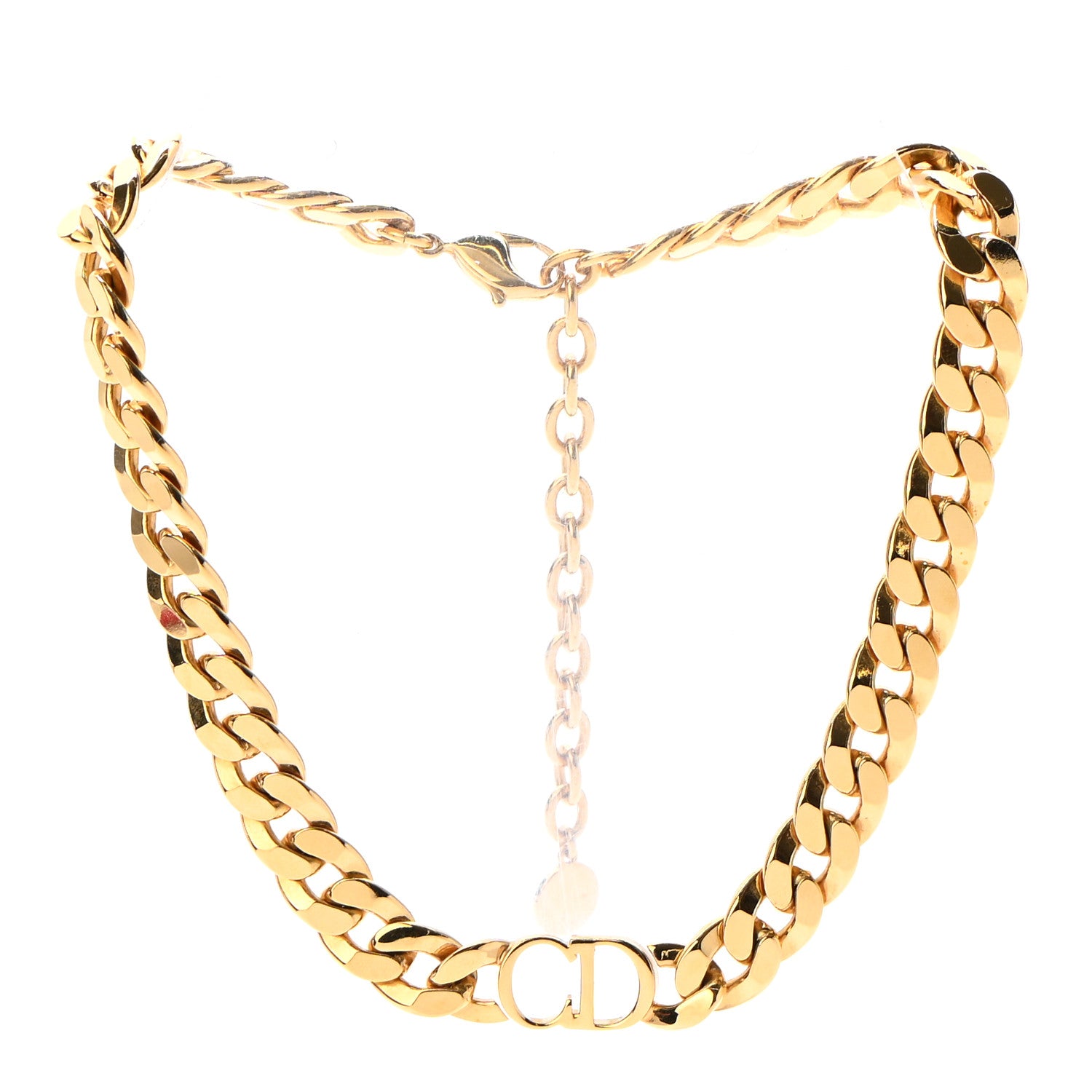 Christian Dior Metal CD Choker Necklace Gold 3 of 5