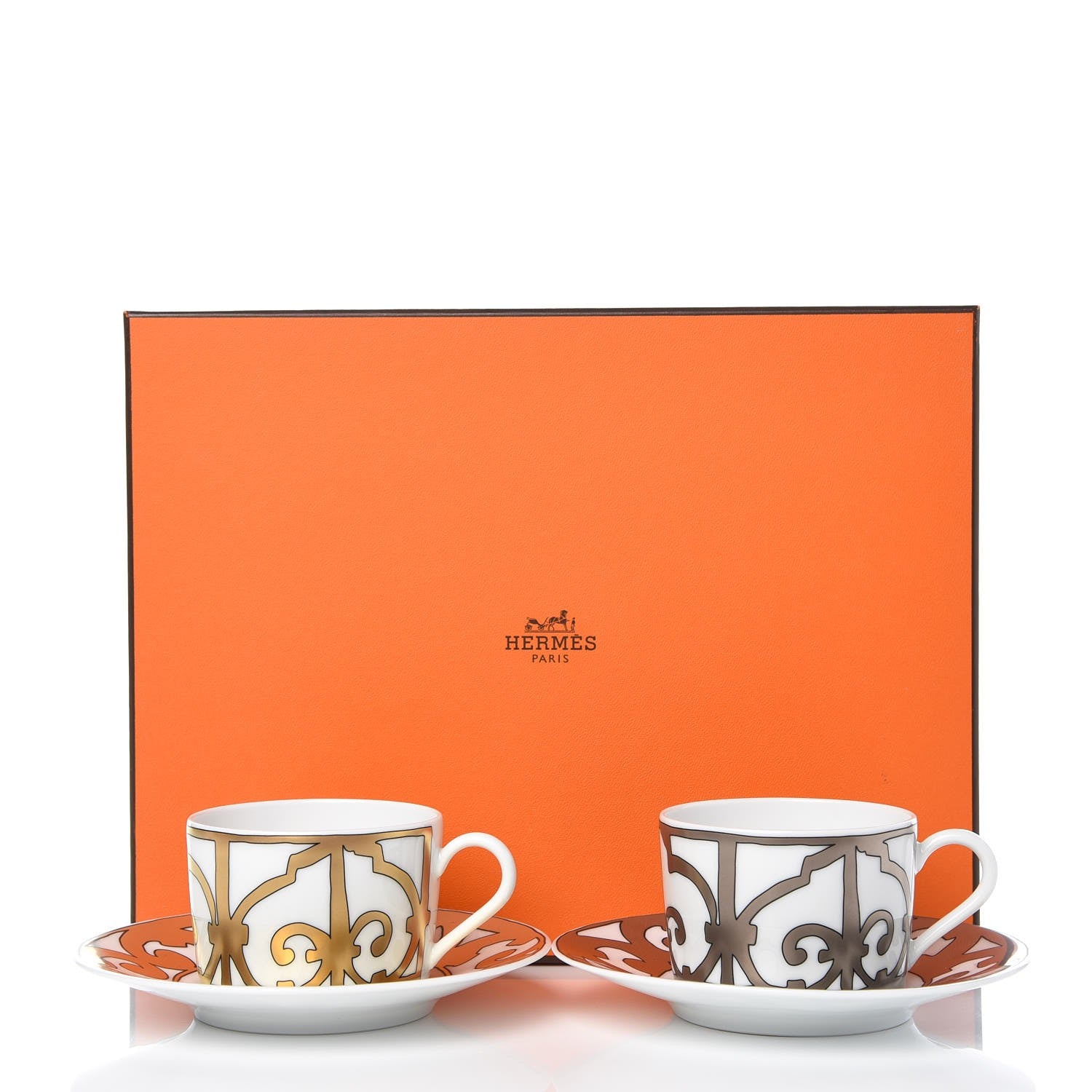 Hermes Porcelain Balcon du Guadalquivir Tea Cup and Saucer Set of 2 7 of 7