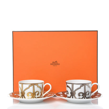 Hermes Porcelain Balcon du Guadalquivir Tea Cup and Saucer Set of 2 7 of 7