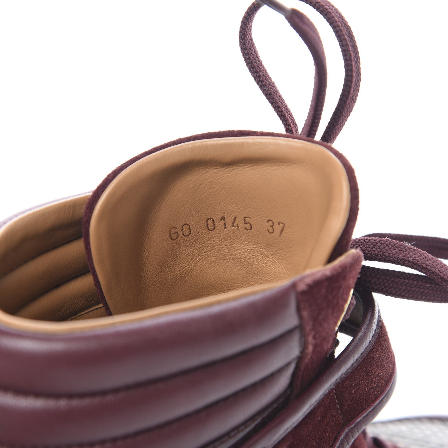 Louis Vuitton Calfskin Suede Postmark Wedge Sneakers 37 Bordeaux 8 of 10