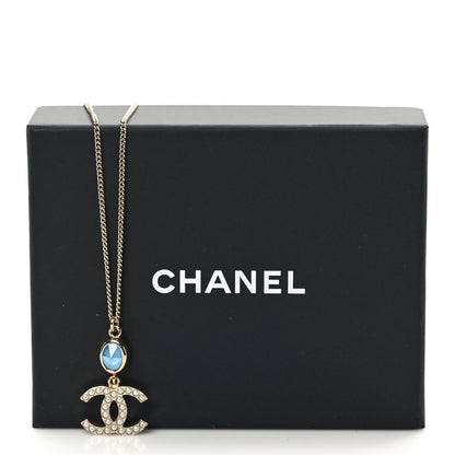 Chanel Pearl Crystal CC Pendant Necklace Gold 3 of 6