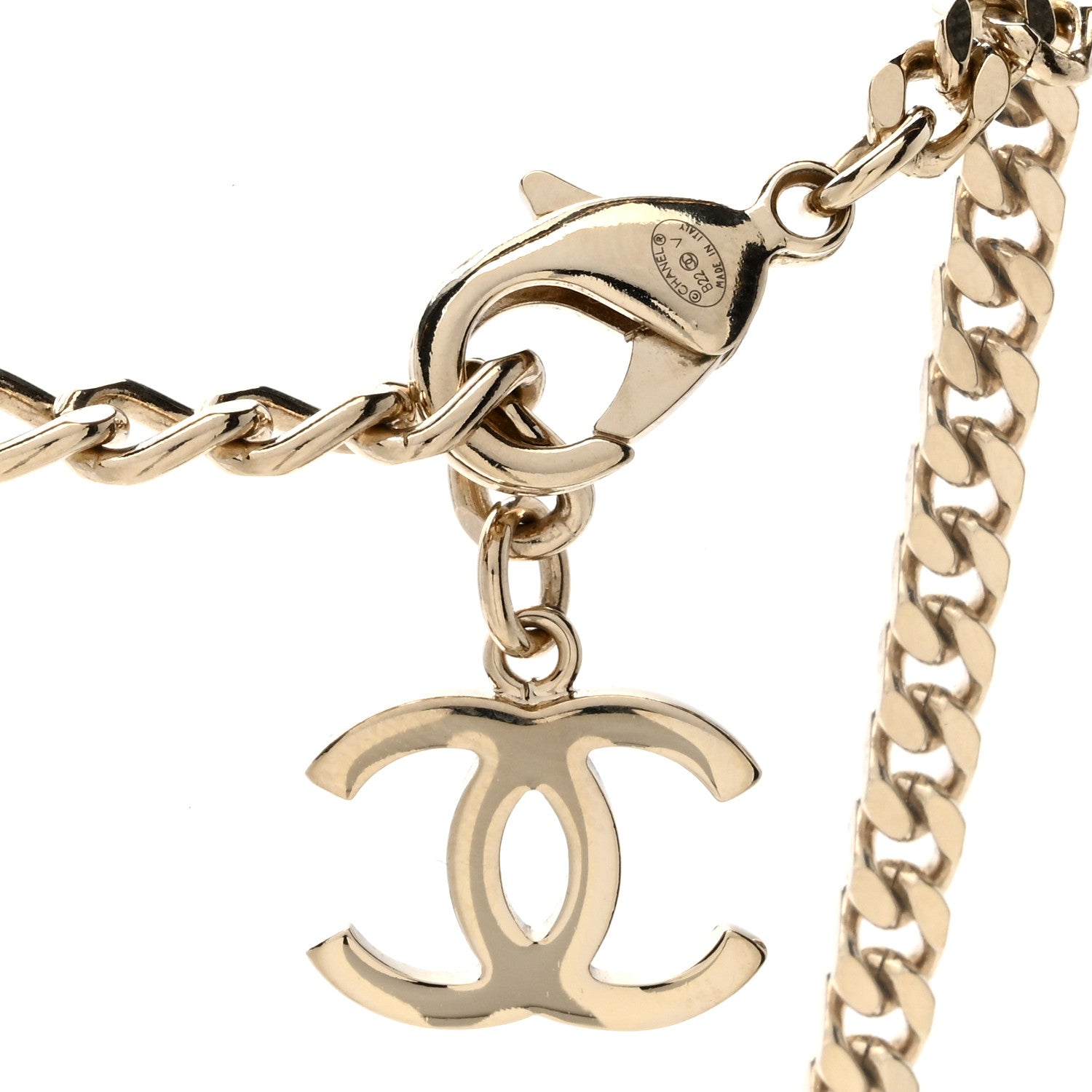 Chanel Crystal Chain CC Link Choker Gold Silver 4 of 4