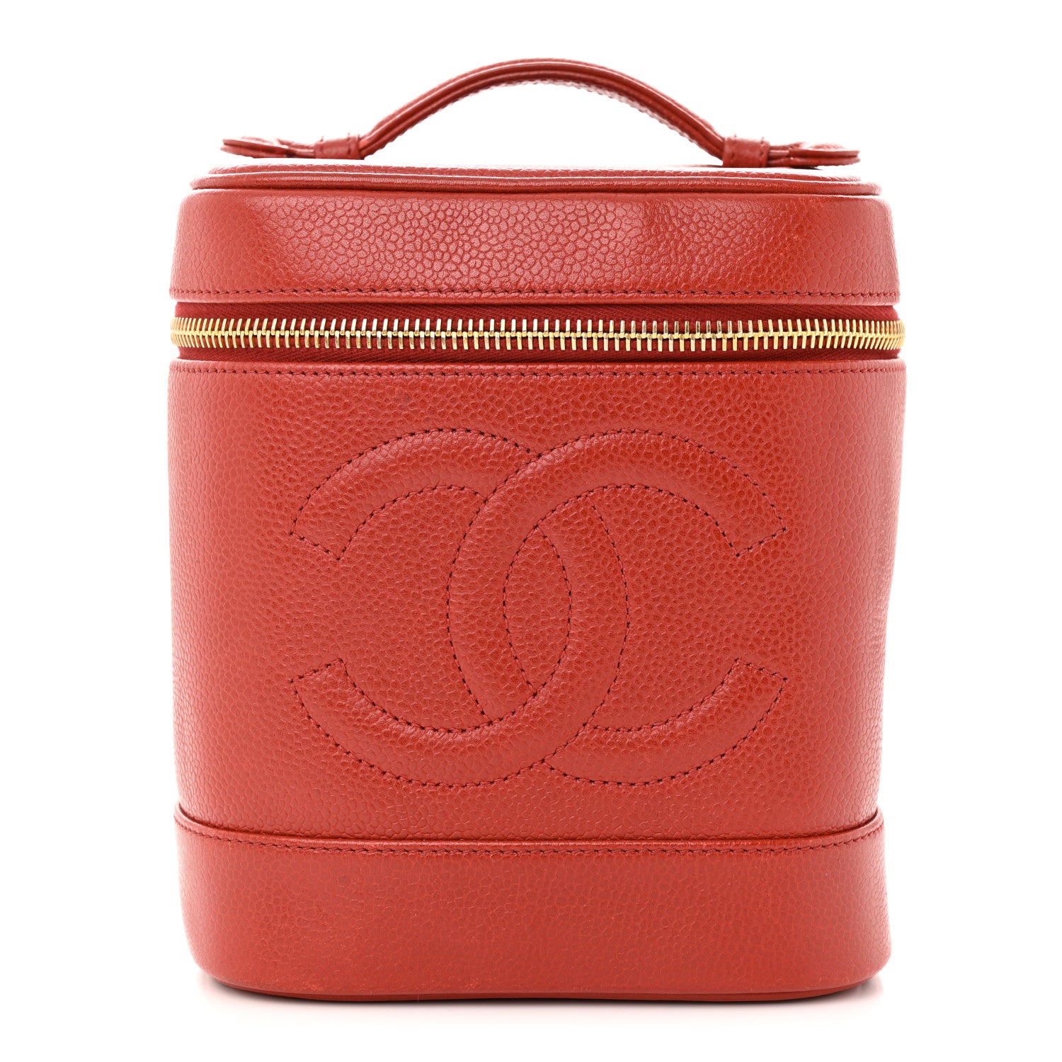 Chanel Caviar Vanity Cosmetic Case Red 1 of 14