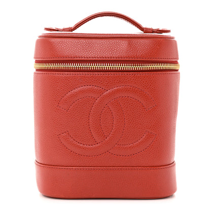 Chanel Caviar Vanity Cosmetic Case Red 1 of 14