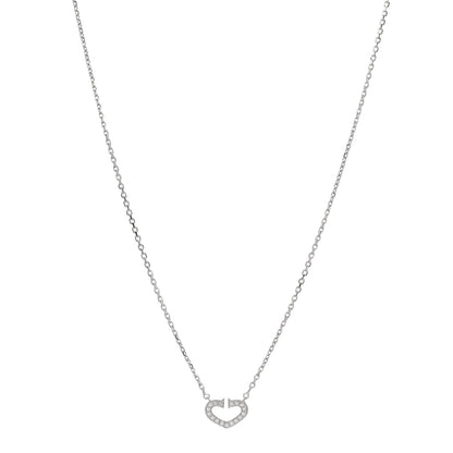 Cartier 18K White Gold Diamond Small Hearts and Symbols Pendant Necklace 1 of 3