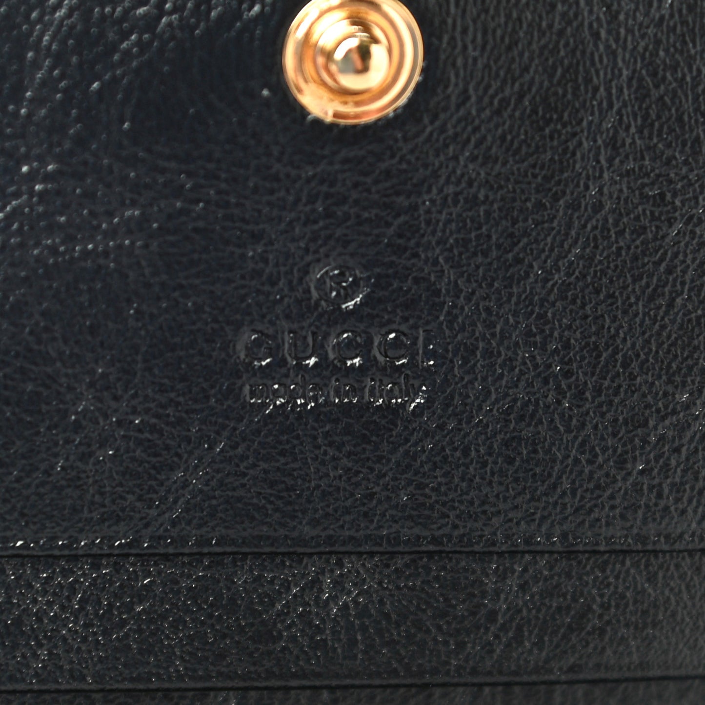 Calfskin Web Rajah Chain Card Case Wallet Black