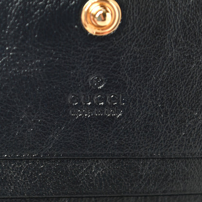 Gucci Calfskin Web Rajah Chain Card Case Wallet Black 5 of 11