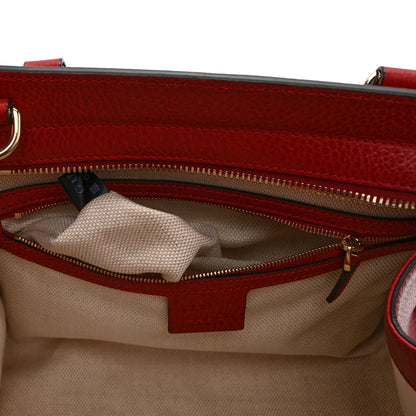 Gucci Dollar Calfskin Medium Soho Top Handle Satchel Hibiscus Red 8 of 11
