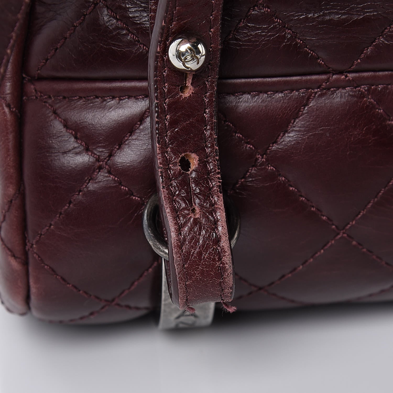 Chanel Glazed Calfskin Quilted Small Salzburg Backpack Burgundy 8 of 17