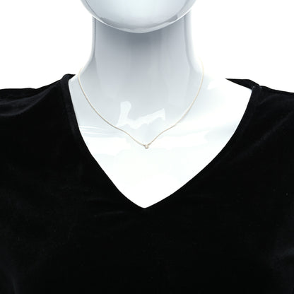 Tiffany Sterling Silver Diamond .03ct Elsa Peretti Diamonds by the Yard Pendant Necklace 2 of 6