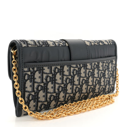 Christian Dior Oblique 30 Montaigne Chain Pouch Blue 2 of 12