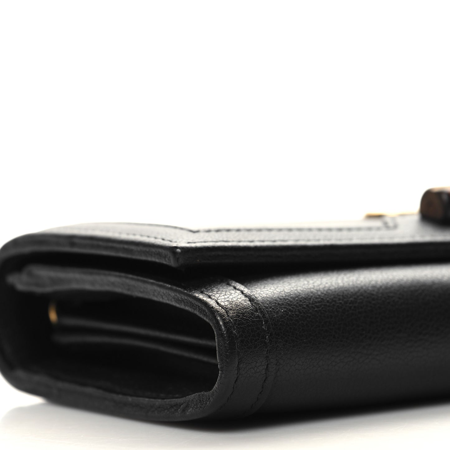 Wonka Grain Calfskin Diana Chain Wallet Black