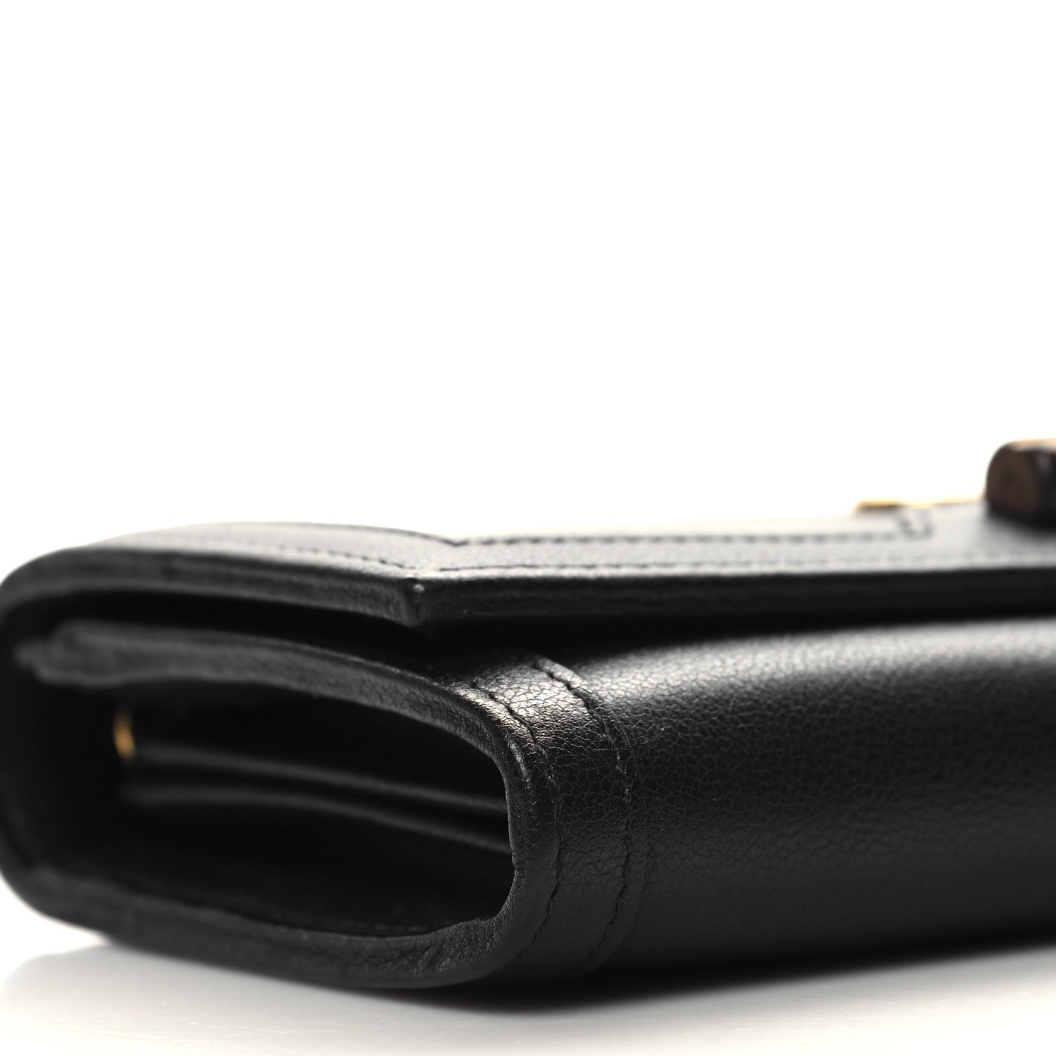 Gucci Wonka Grain Calfskin Diana Chain Wallet Black 10 of 11