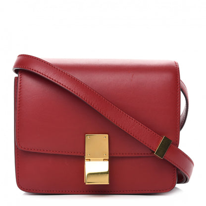 Celine Smooth Calfskin Small Classic Box Flap Bag Red 1 of 15