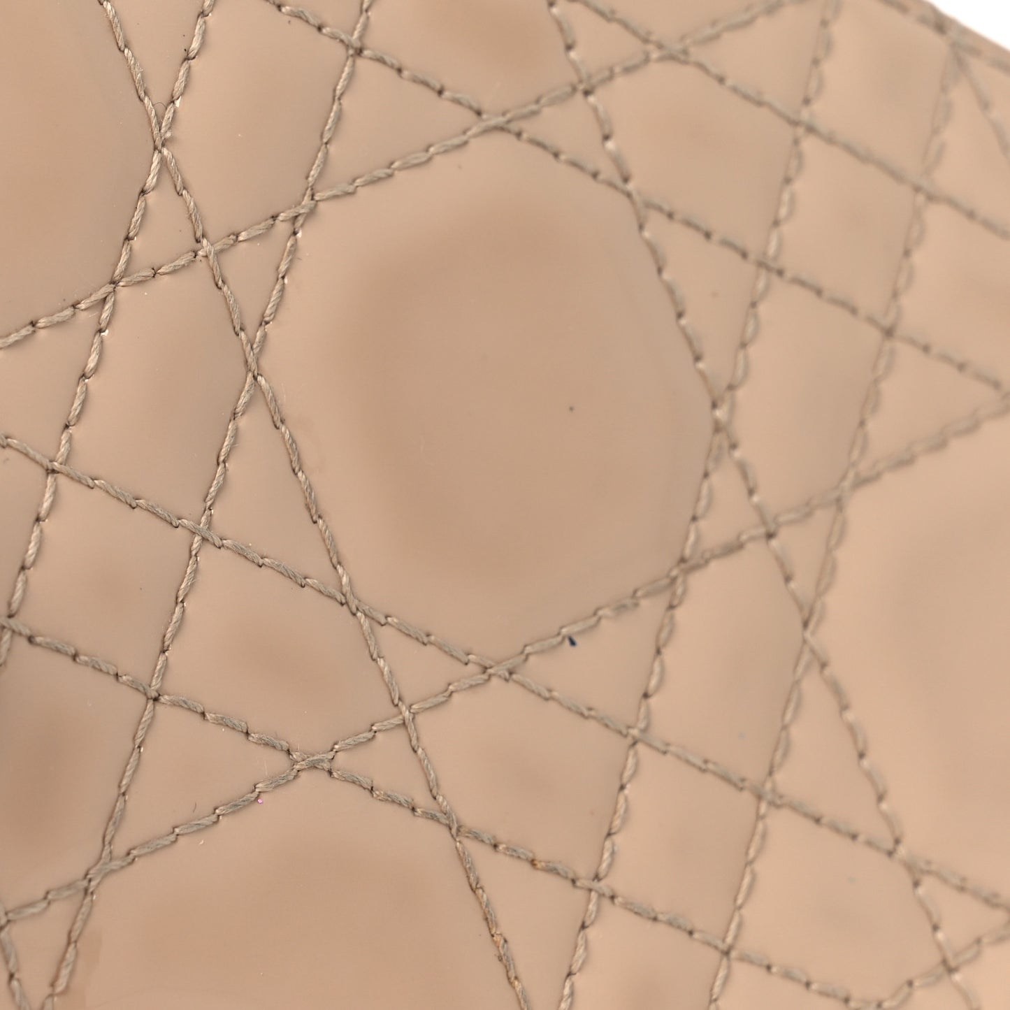 Patent Cannage Lady Dior Eden Wallet Beige