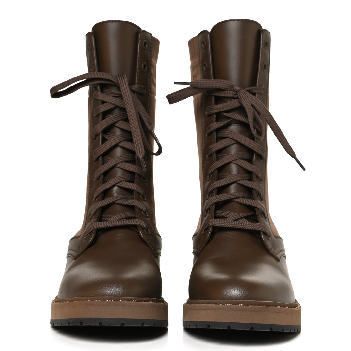 Vitello Stretch Fabric Rockoko Biker Boots 39 Maya Chocolate