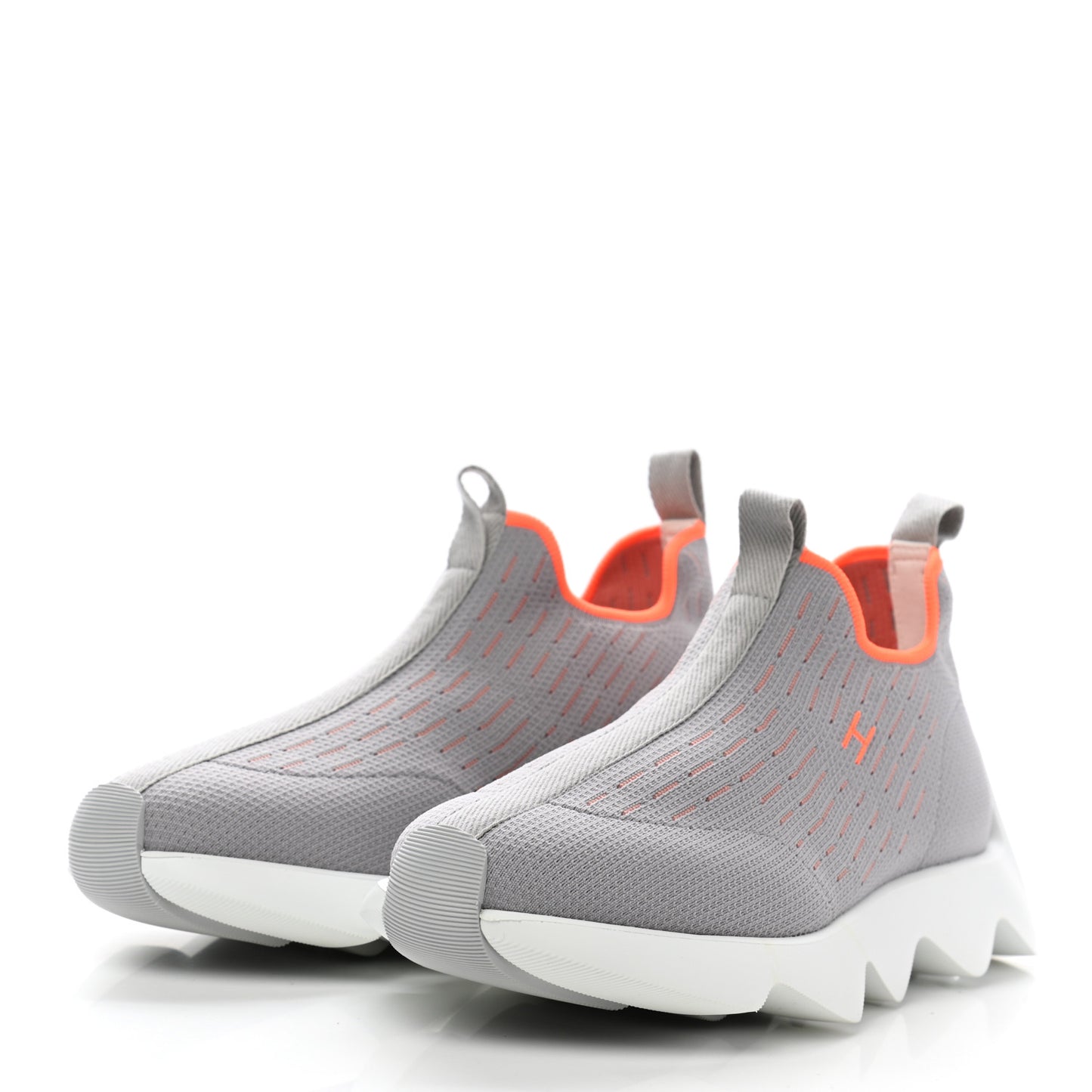 Technical Canvas Goatskin Womens Eclair Sneakers 36.5 Gris Clair
